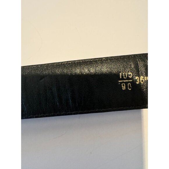 Italy Neiman Marcus Genuine Caiman Crocodile Beautiful Black Belt Ladies 36" - Picture 3 of 5